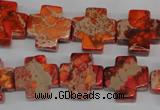 CDI561 15.5 inches 16*16mm cross dyed imperial jasper beads