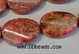 CDI575 15.5 inches 18*25mm twisted oval dyed imperial jasper beads