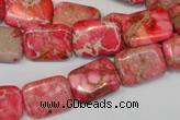 CDI631 15.5 inches 12*16mm rectangle dyed imperial jasper beads