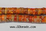 CDI734 15.5 inches 3*8mm heishi dyed imperial jasper beads