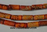 CDI736 15.5 inches 6*12mm tube dyed imperial jasper beads