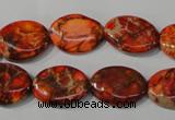 CDI751 15.5 inches 13*18mm oval dyed imperial jasper beads