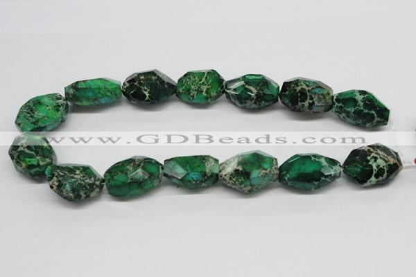 CDI79 16 inches 18*28mm faceted nuggets dyed imperial jasper beads