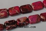 CDI796 15.5 inches 10*14mm rectangle dyed imperial jasper beads