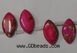 CDI797 Top-drilled 10*18mm marquise dyed imperial jasper beads