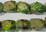 CDI932 15.5 inches 13*17mm faceted nuggets dyed imperial jasper beads