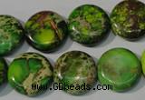 CDI937 15.5 inches 16mm flat round dyed imperial jasper beads