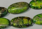 CDI941 15.5 inches 15*30mm oval dyed imperial jasper beads