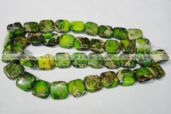 CDI947 15.5 inches 20*20mm square dyed imperial jasper beads