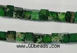 CDI969 15.5 inches 6*6mm cube dyed imperial jasper beads