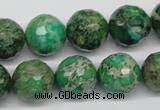 CDI98 16 inches 14mm faceted round dyed imperial jasper beads wholesale