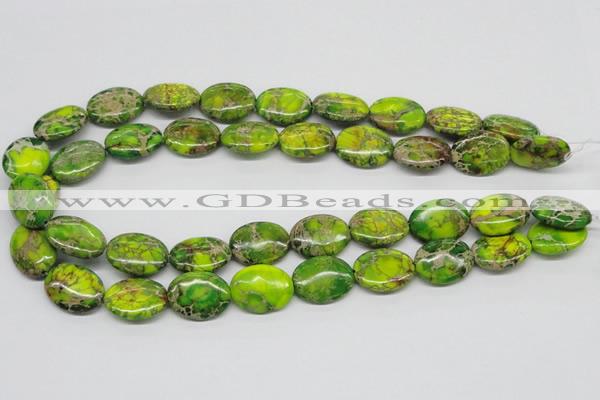 CDI99 16 inches 13*18mm oval dyed imperial jasper beads wholesale