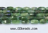 CDJ412 15.5 inches 8*14 - 9*14mm faceted freeform Canadian jade beads