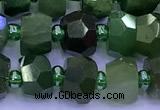 CDJ415 15 inches 5*7mm-6*8mm faceted nuggets Canadian jade beads