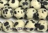 CDM106 15 inches 6mm round matte dalmatian jasper beads