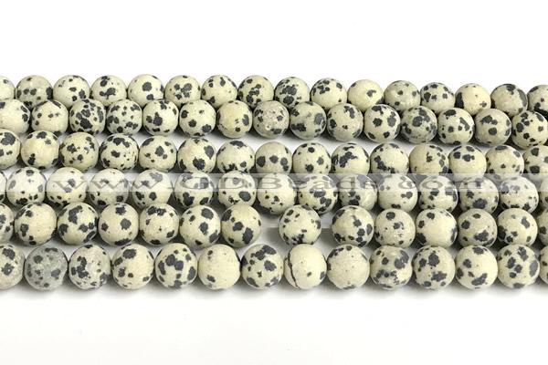 CDM107 15 inches 8mm round matte dalmatian jasper beads