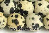 CDM109 15 inches 12mm round matte dalmatian jasper beads