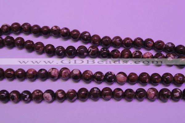 CDM52 15 inches 8mm round strawberry dalmatian jasper beads