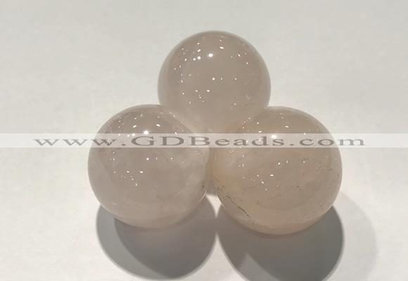 CDN1031 30mm round rose quartz decorations wholesale