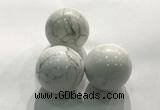 CDN1045 30mm round white howlite decorations wholesale