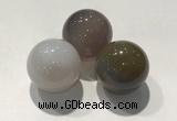 CDN1094 30mm round grey agate decorations wholesale