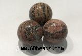 CDN1130 30mm round leopard skin jasper decorations wholesale