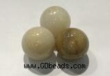 CDN1153 30mm round yellow jade decorations wholesale