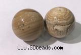 CDN1298 40mm round picture jasper decorations wholesale