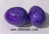 CDN1347 35*45mm egg-shaped dyed white howlite decorations wholesale