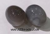 CDN1368 35*45mm egg-shaped grey agate decorations wholesale