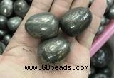 CDN29 24*30mm egg-shaped pyrite gemstone decorations wholesale