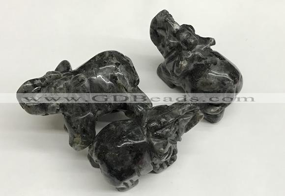 CDN405 25*50*35mm elephant black labradorite decorations wholesale