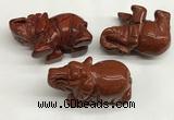 CDN411 25*50*35mm elephant red jasper decorations wholesale