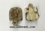 CDN460 38*55*28mm turtle picture jasper decorations wholesale