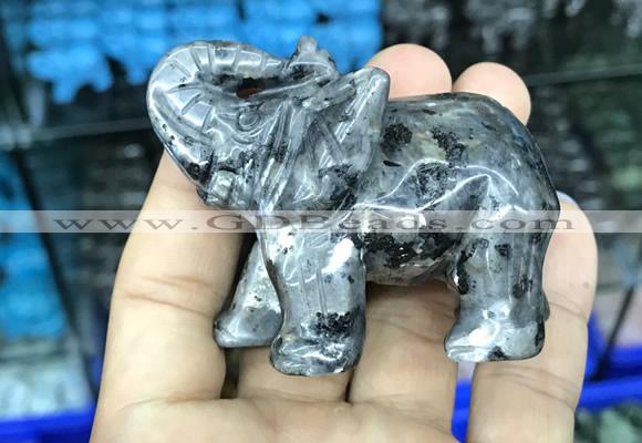 CDN518 33*65*45mm elephant black labradorite decorations wholesale