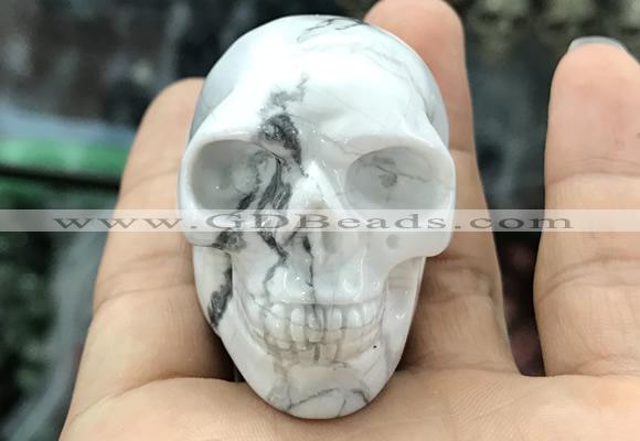 CDN562 35*50*40mm skull white howlite decorations wholesale