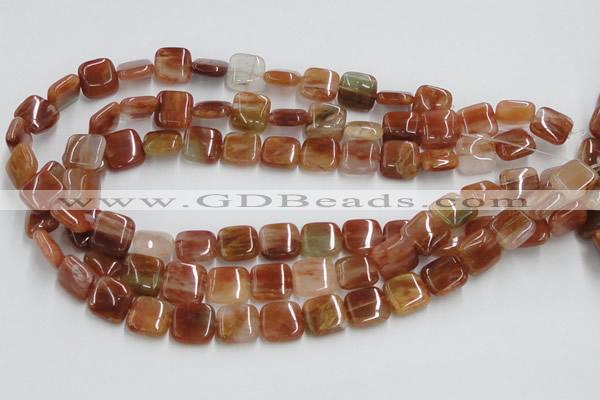 CDQ15 15.5 inches 6*6mm square natural red quartz beads wholesale