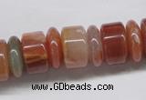 CDQ33 15.5 inches 5*16mm & 10*16mm rondelle natural red quartz beads