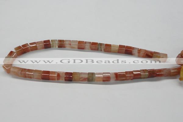 CDQ36 15.5 inches 8*8mm cube natural red quartz beads wholesale