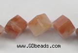 CDQ38 15.5 inches 6*6mm cube natural red quartz beads wholesale