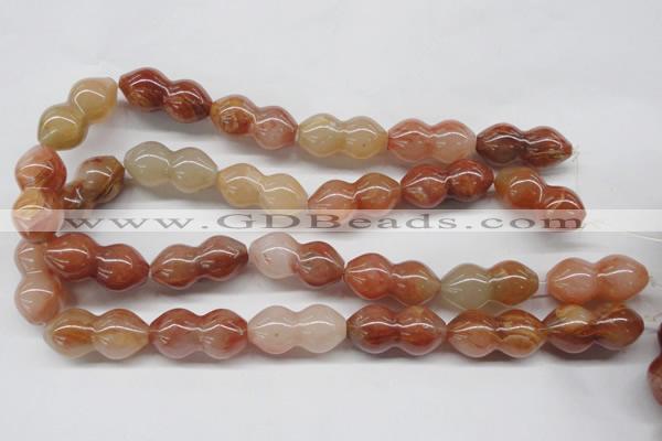 CDQ42 15.5 inches 15*30mm calabash natural red quartz beads