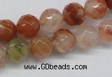 CDQ48 15.5 inches 6mm faceted round natural red quartz beads