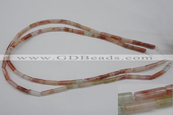 CDQ50 15.5 inches 4*13mm tube natural red quartz beads wholesale