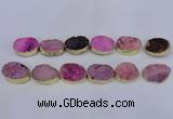 CDQ503 20*30mm - 22*30mm oval druzy quartz beads wholesale