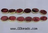 CDQ504 20*30mm - 22*30mm oval druzy quartz beads wholesale