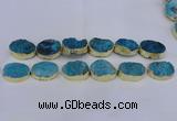 CDQ505 20*30mm - 22*30mm oval druzy quartz beads wholesale