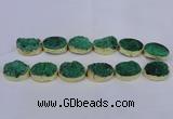 CDQ506 20*30mm - 22*30mm oval druzy quartz beads wholesale