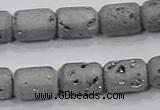 CDQ600 8 inches 6*8mm drum druzy quartz beads wholesale