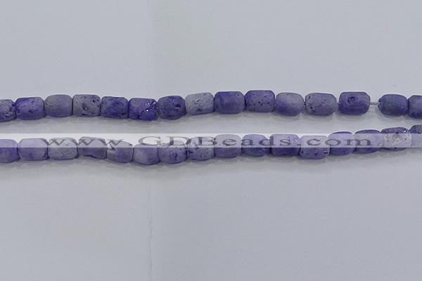 CDQ602 8 inches 6*8mm drum druzy quartz beads wholesale