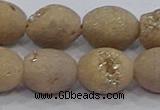 CDQ622 8 inches 10*12mm rice druzy quartz beads wholesale